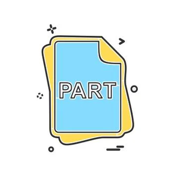 PART file type icon design vector Stockillustratie