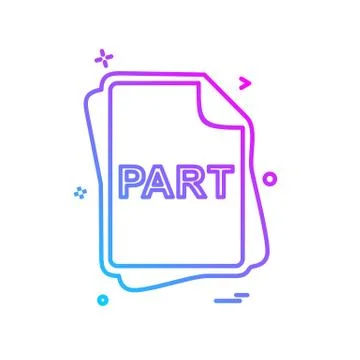 PART file type icon design vector Stock Illustration