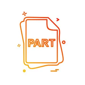 PART file type icon design vector Stockillustratie