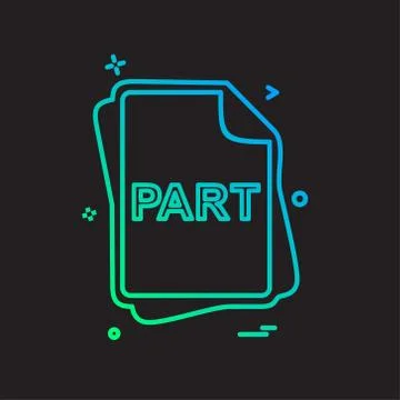 PART file type icon design vector Stock Illustration