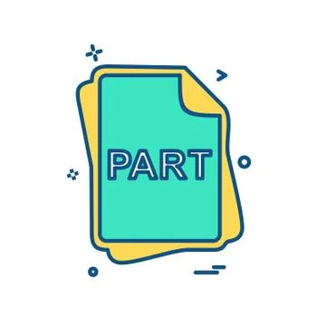 PART file type icon design vector Stockillustratie