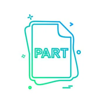 PART file type icon design vector 스톡 일러스트