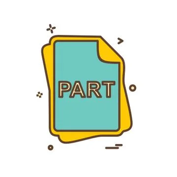 PART file type icon design vector Stock Illustration