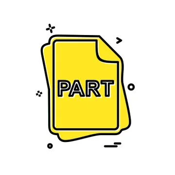 PART file type icon design vector Stockillustratie