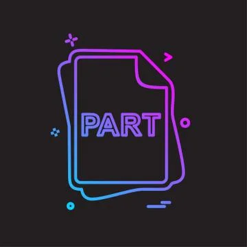 PART file type icon design vector Stock Illustration