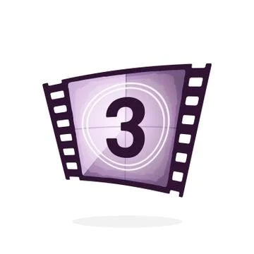 Part of film strip with countdown timer. Retro frame of filmstrip. イラスト素材