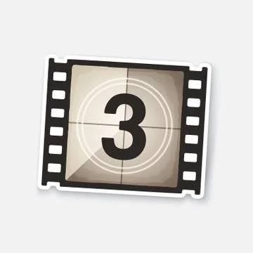 Part of film strip with countdown timer. Illustrazione stock