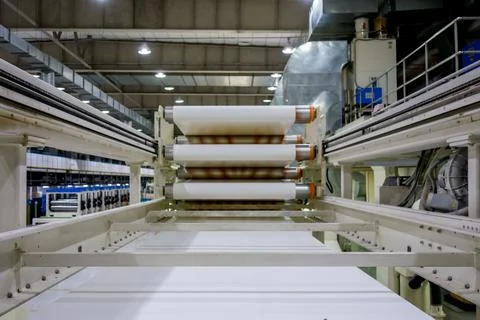 Part of Flexo Printing Machine with Fast Running Festoon and Guide Roller Stock Photos