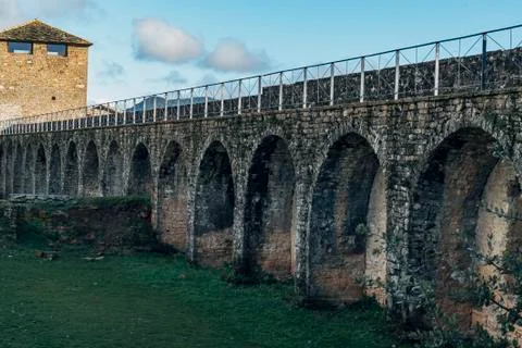 Part of a fortification in Ainsa, Spain. Stock Photos
