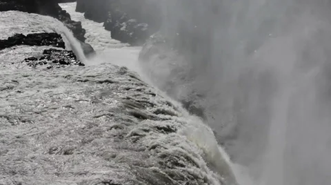 Part of the Gullfoss waterfall, Iceland Stock Footage 33795334