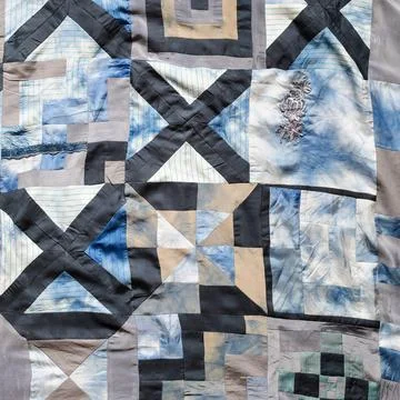 Part of hand-crafted patchwork quilt Stock-Fotos