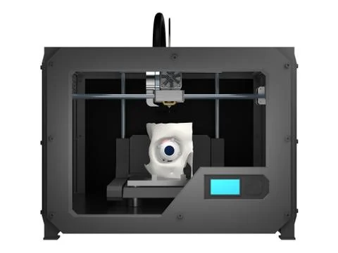 Part head in 3d printer 3d rendering 스톡 일러스트