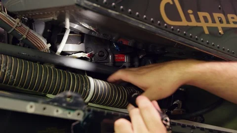 Part Of, Human Hand, Working, Manual Worker, Indoors, Day, Helicopter, Machine Stock Footage 95821548