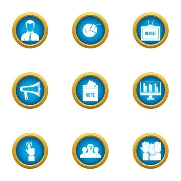 Part icons set, flat style Ilustração Stock