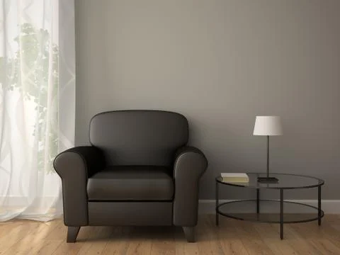 Part of interior with armchair Stock Illustration