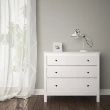 Part of interior with bureau Stock Illustration