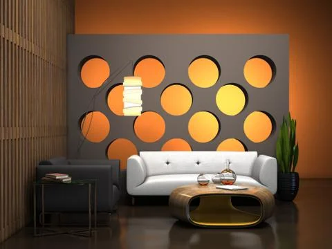 Part of the interior with modern table Stock Illustration