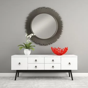 Part of interior with stylish consol 3D rendering 2 Stock Illustration