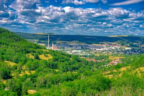 A part of Jena Thuringia from above Stock Photos