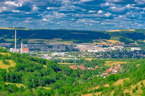A part of Jena Thuringia from above Foto stock
