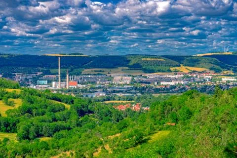 A part of Jena Thuringia from above Stock Photos