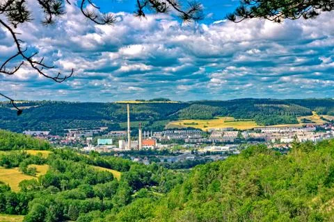 A part of Jena Thuringia from above Stock Photos