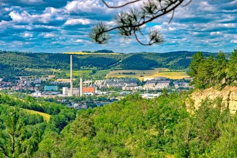 A part of Jena Thuringia from above Stock Photos