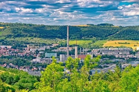A part of Jena Thuringia from above Stock Photos