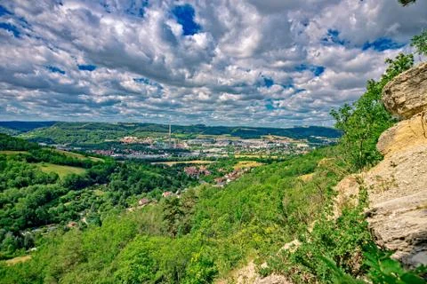 A part of Jena Thuringia from above Stock Photos