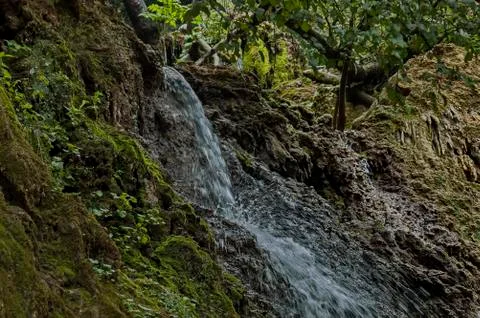 Part of the Krushuna waterfall cascade of river Proinovska near village Krushuna Stock Photos