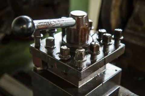 Part of lathe machine Stock Photos