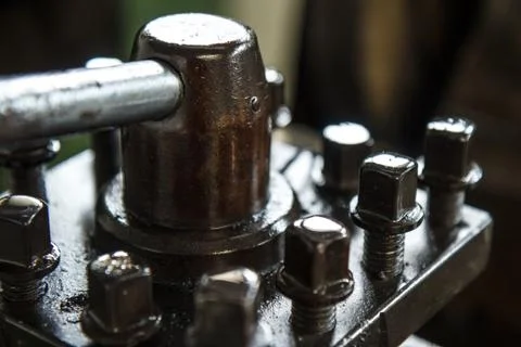 Part of lathe machine Stock Photos