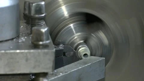 Part machining with lathe.  classic lathe for the production of parts. Video stock 309168204