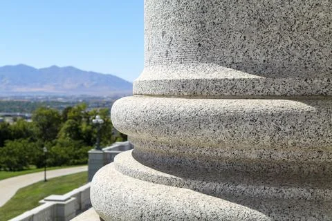 Part of marble column of capitol building Stock Photos