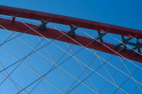 A part of mesh arch of Bugrinsky bridge Stock-Fotos