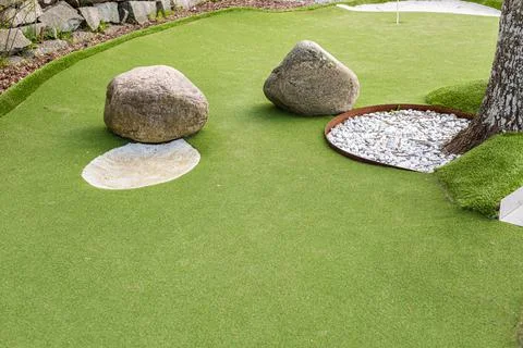 Part of a minigolf course. Stock Photos