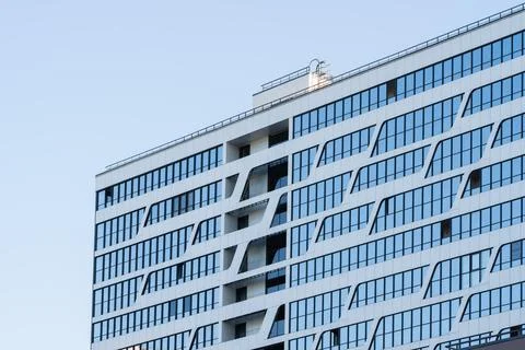 Part of a modern building. graphic architecture of multi-storey buildings Stock Photos