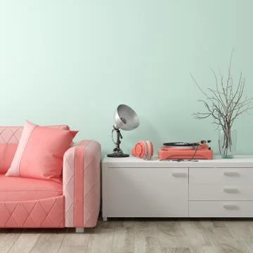 Part of modern interior design 3D rendering Stock Illustration