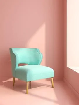 Part of modern interior design 3D rendering Stock Illustration