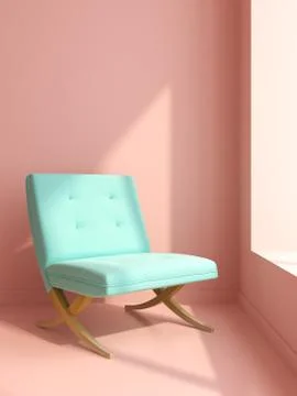 Part of modern interior design 3D rendering Stock Illustration