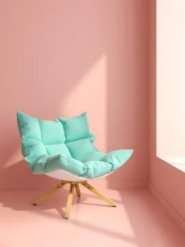 Part of modern interior design 3D rendering Stock Illustration