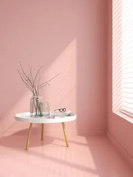 Part of modern interior design 3D rendering Stock Illustration