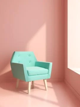 Part of modern interior design 3D rendering Stock Illustration