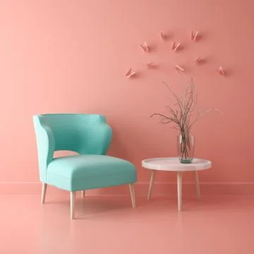 Part of modern interior design 3D rendering Stock Illustration