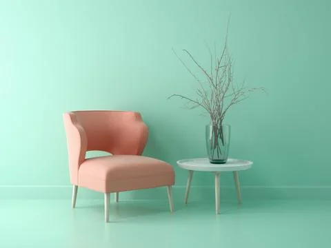 Part of modern interior design 3D rendering Stock Illustration