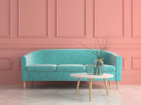 Part of modern interior design 3D rendering Stock Illustration
