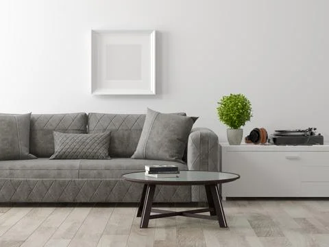 Part of modern interior design 3D rendering Stock Illustration