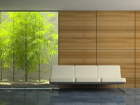 Part of modern interiorwaiting room Stock Illustration