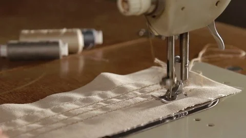Part of modern sewing machine. Close-up. Stock Footage 78772929