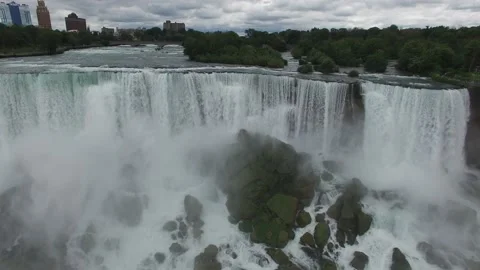Part of Niagara Falls never seen before filmed by drone vantage point Video stock 152255266